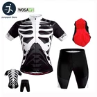 WOSAWE Скелетон MTB велосипедные наборы мужские летние топы с коротким рукавом и шорты велосипедная одежда Джерси велосипедная рубашка одежда