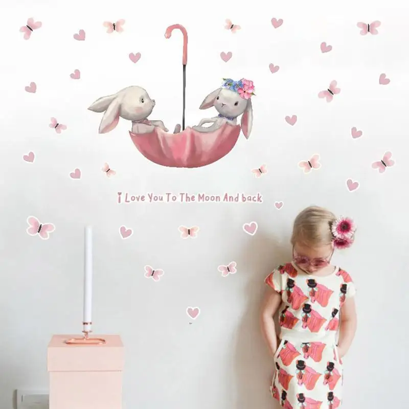 

Wall Sticker Happy Easter Bunny Egg Home Decoration Cartoon Removable Sticker for Wall Window Decor