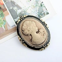 1pc womens fashion style queen head portrait brooch vintage cameo elegant brooch for antique wedding jewelry