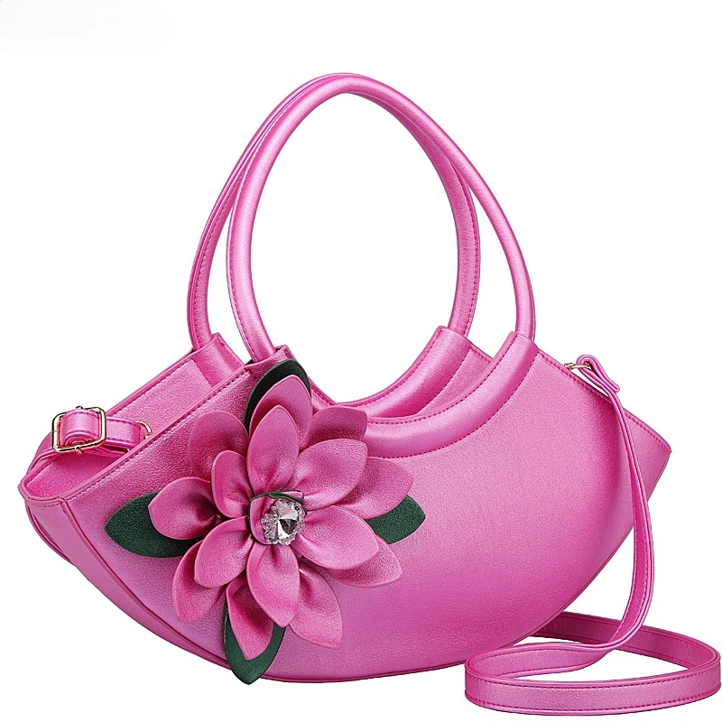 

New women's oblique cross-bag Bag women's spring summer fashion hand-held three-dimensional flower bag