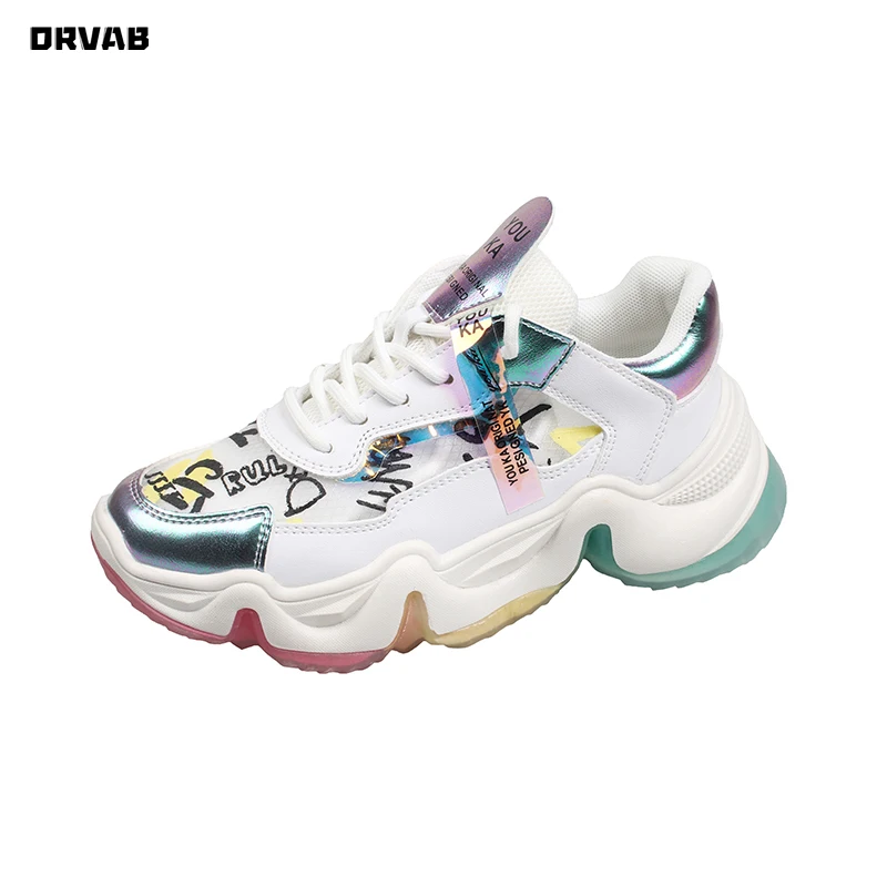 

Women Sneakers Casual Luxury Shoes Women Designers Split Leather Chunky Shoes High 7CM Platform Sneakers Chaussure Femme Tenis