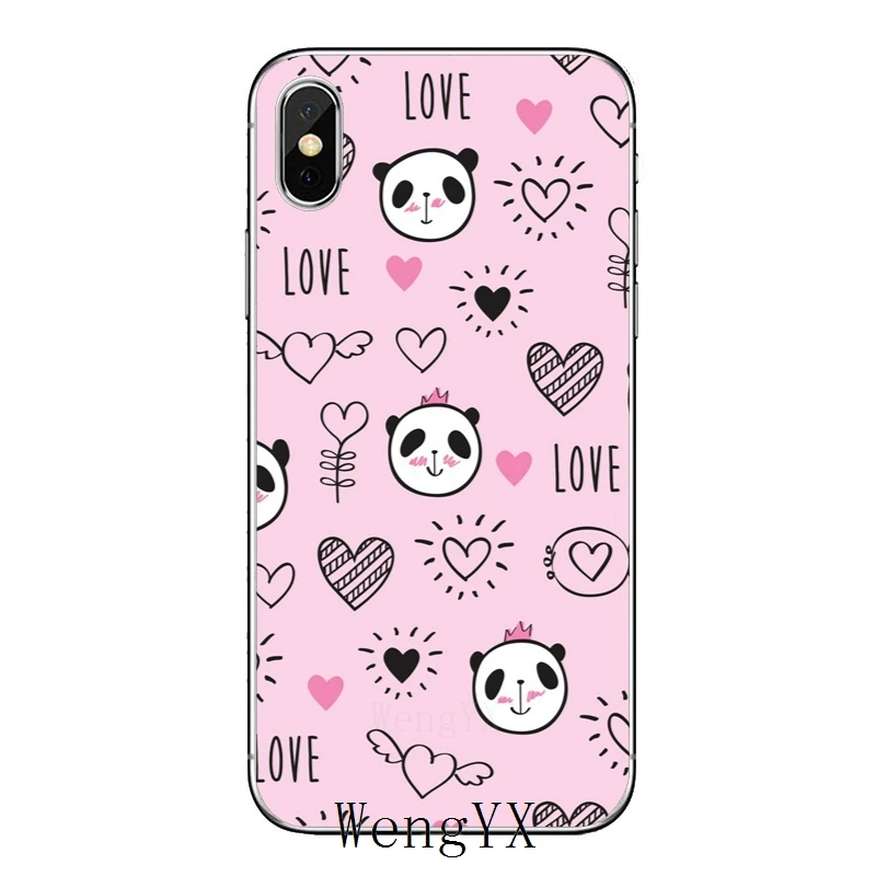 cute panda pattern Heart Lover cover case For Samsung Galaxy S10e Lite S9 S8 S7 S6 edge Plus S5 S4 S3 Note 10 9 8 5 4 mini | Мобильные