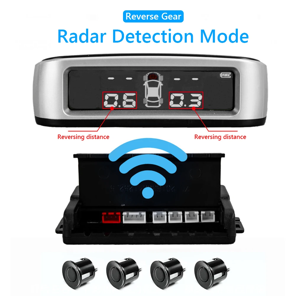 

NEW 2in1 Smart Car TPMS Tire Pressure Monitoring Auto Security System Wireless Backup Reverse Radar Parking Sensor w/LCD Display