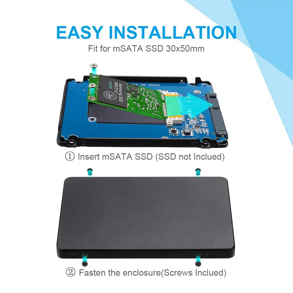 Onvian mSATA корпус SATA на 2 5 адаптер с алюминиевым корпусом SSD жесткий диск дюйма 3 0