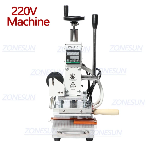 220V Machine1 ZONESUN ZS110 машина для горячего тиснения фольгой кожи тиснение бронзирующий инструмент для дерева ПВХ бумаги DIY скользящий Рабочий стол цифровой - Цвет: 220V Machine1
