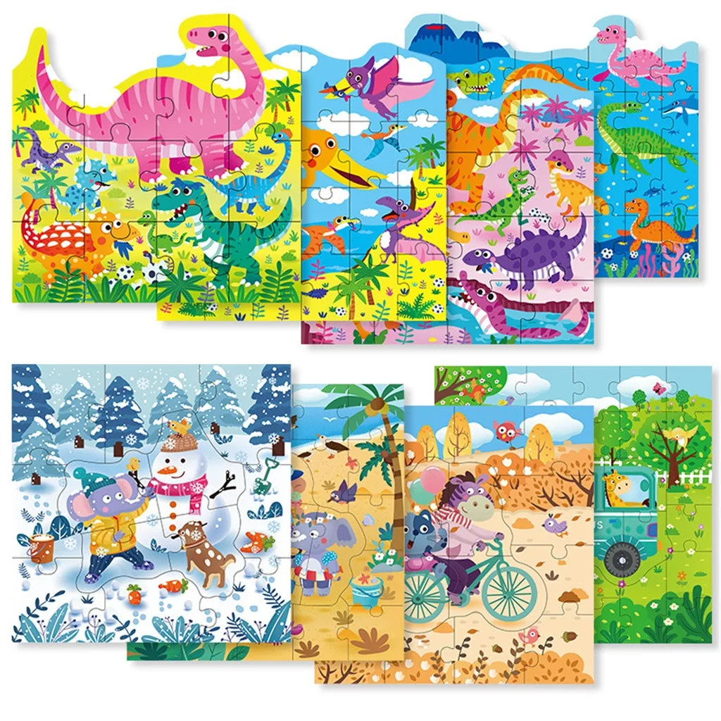 

HIINST 4in1 Wooden Jigsaws Puzzle Animal Puzzles For Toddlers 1 2 3 Years Old Boys Girls Educational Toys 2021