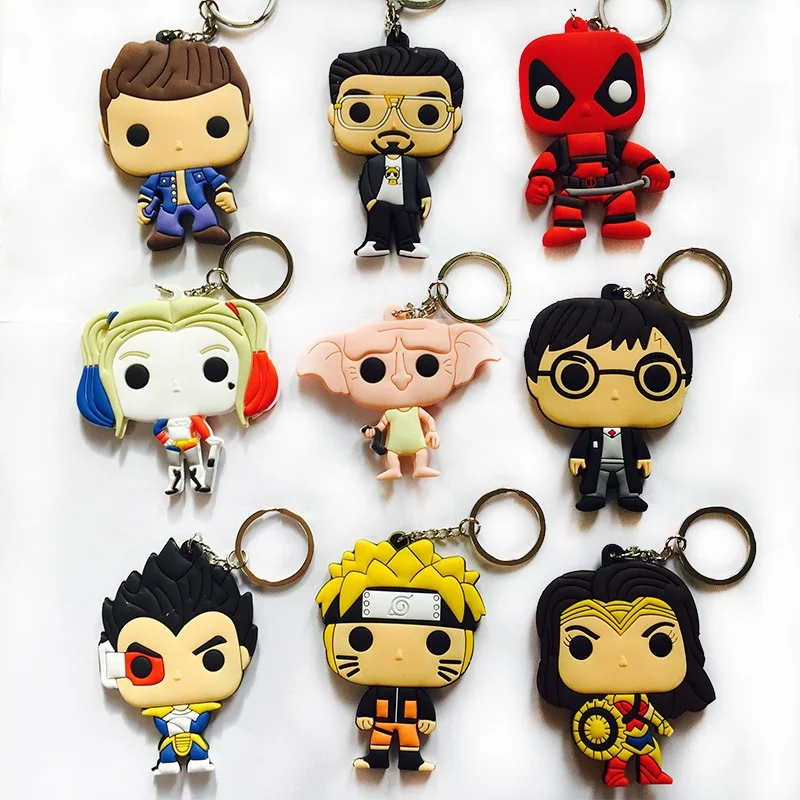 HP Добби Гермиона Рон DC чудо женщина Железный человек Тони Старк брелок Наруто Dragon