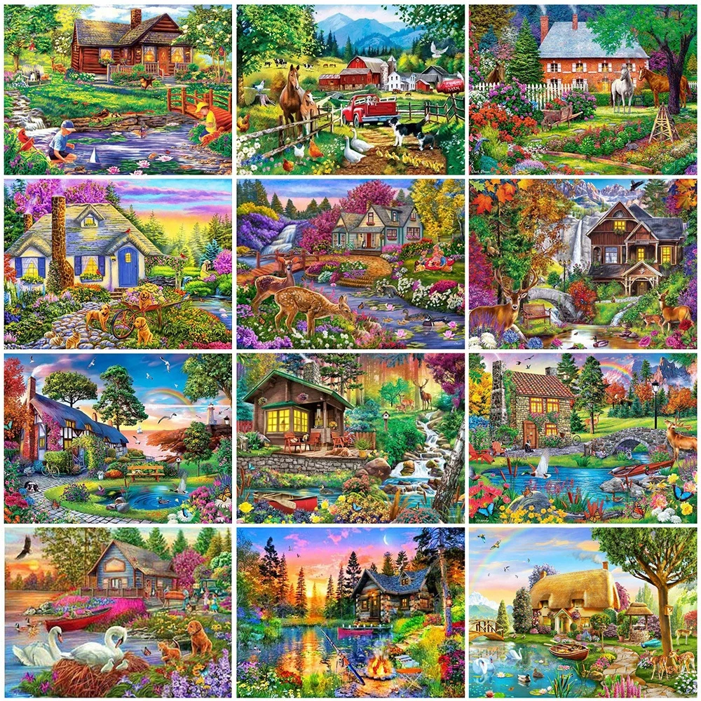 

Картина из квадратных и круглых страз AB, вышивка Дом стразами, 5D, пейзаж, картина для стразы, мозаика, настенное искусство