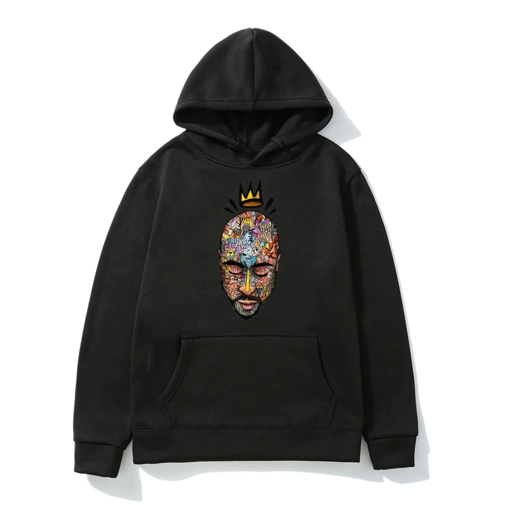 

2021 European and American Street Hip-hop Hoodie Men Women Festival Rapper 2pac College Oversized Couple Sweatshirt Man Pullover