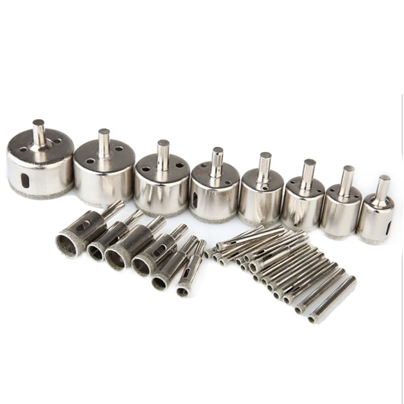 

203F Hollow Drill Hole Saw Set 30-Piece Tile Opener with Hole Saw Guidance Fixture Suitable for Ceramic /Glass/Tile/Marble
