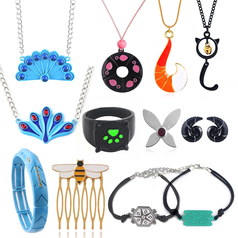 

Anime Ladybugs Gold Fox Pendant Necklaces Cartoon Black Cat Paw Pendant Choker For Women Kids Cute Cosplay Jewelry Accessories