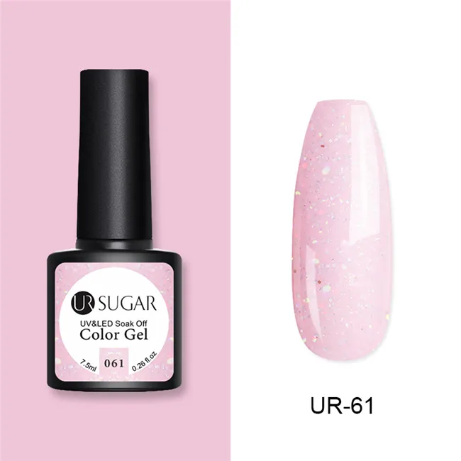 Гель-лак для ногтей ur Sugar, высокое качество, советы для маникюра, салонов, 60 цветов,, 7,5 мл, впитывается, органический УФ светодиодный Гель-лак для ногтей - Цвет: 61