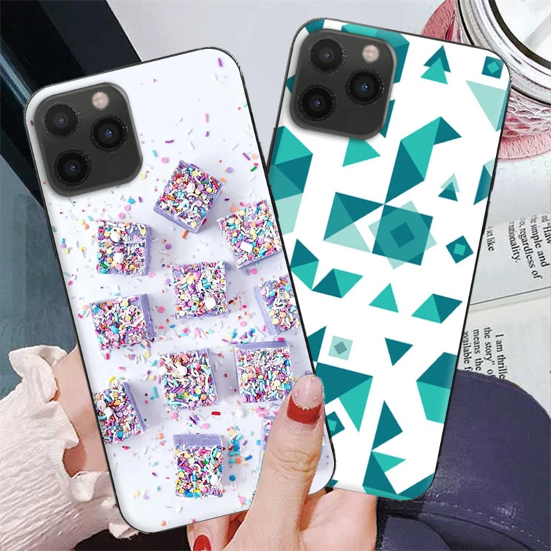 

Geometric Color Map Phone Case For iPhone 12 Mini 11 Pro Max X XR XS Max 7 8 6 6s Plus SE 2020 Silicone Bumper Cover 2021