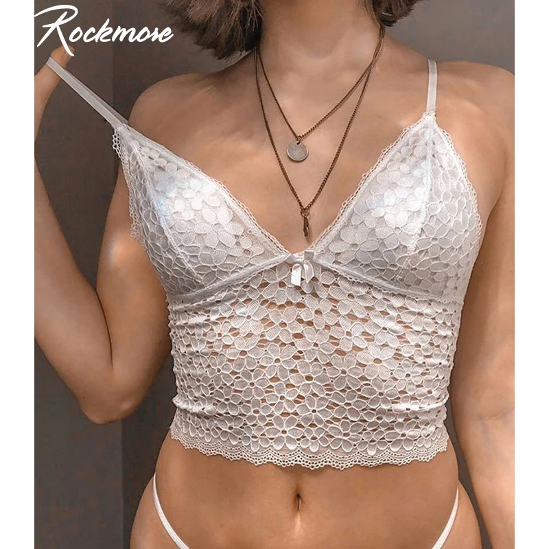 Женский укороченный топ на бретельках Rockmore Squama белый без рукавов с глубоким