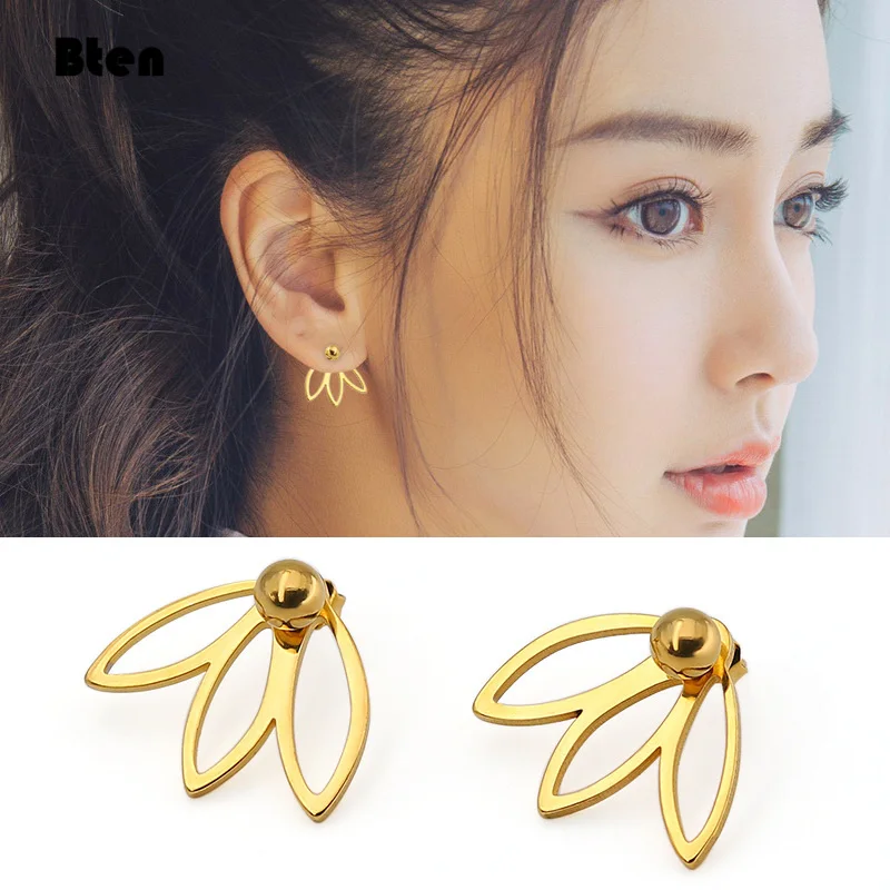 Bten 2021 серьги-гвоздики с жемчугом лотоса в цветочек для женщин модные ювелирные