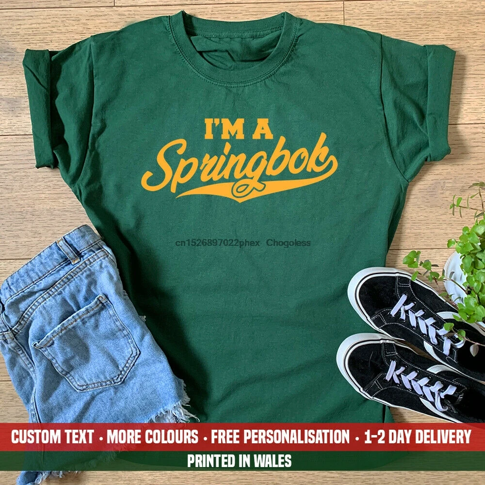 Дамская Футболка I'm A Springbok подарок для Южной Африки регби Крикета | Мужская