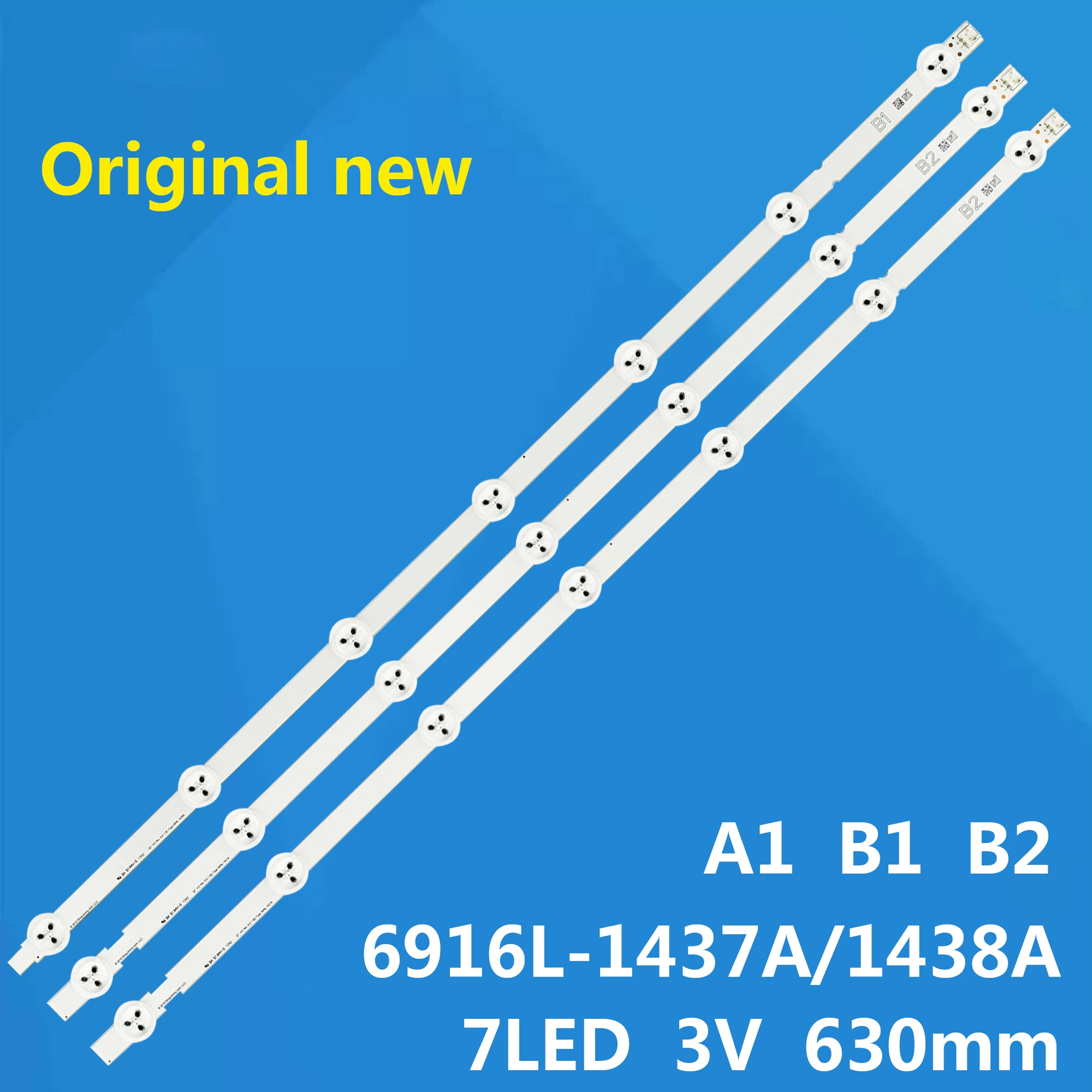 

3pcs/set 630mm LED Backlight Lamps Strips 7leds for LG B1 B2-Type V13 6916L-1437A 6916L-1438A 32 inch TV 32LA620V 32LN575S