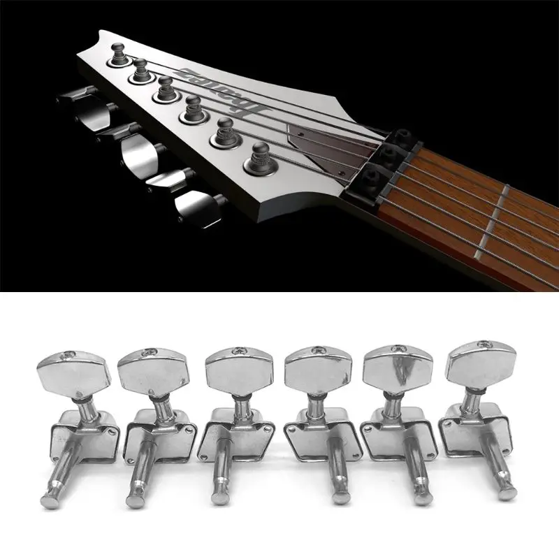 6Pcs Acoustic Guitar Machine Heads Knobs Folk Wooden String Tuning Pegs Tuner (3 Left + 3 Right) | Спорт и развлечения