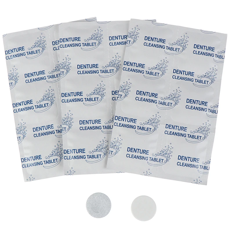 

Denture Cleansing Tablet Denture Cleanser Pills Whitening Remove Plaque Antibacteria 1box/24pcs