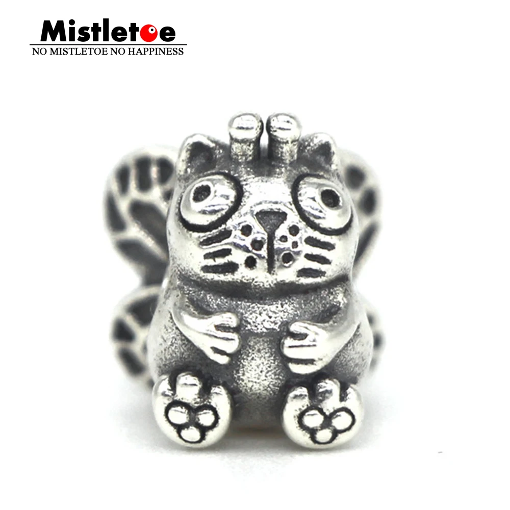 925 пробы с омелочным носком серебряная пчела кошка очаровательные бусины