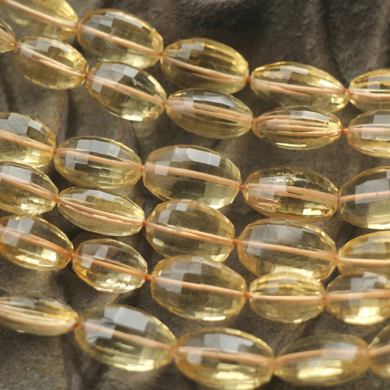 7 8 дюймовая нить лучшее качество цитрина овальная граненая форма длина 9 0-15 0 мм |