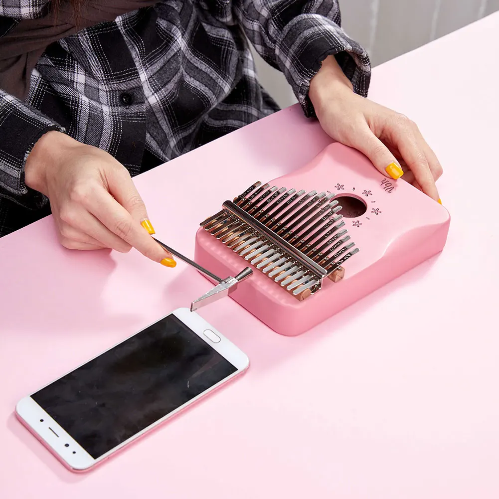 

Mahogany Thumb Finger Piano 17 Keys Sakura Kalimba Musical Instrument Mbira Lightweight Portable Music Elements