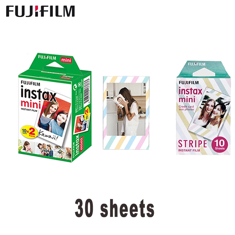 

Fujifilm Instax Mini 11 8 9 Film stripe/white edge Fuji Instant Photo Paper 30 Sheets For 70 7s 50s 50i 90 25 Share SP-1 2Camera