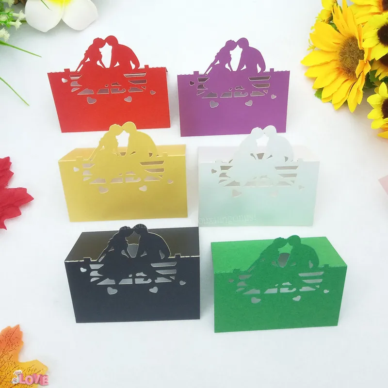 100 шт. открытые Свадебные настольные визитницы романтический свадебный Декор