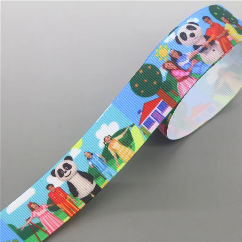 

DHK 50yards panda Printed Grosgrain Ribbon Accessory Hairbow Headwear Decoration DIY Wholesale OEM S1365