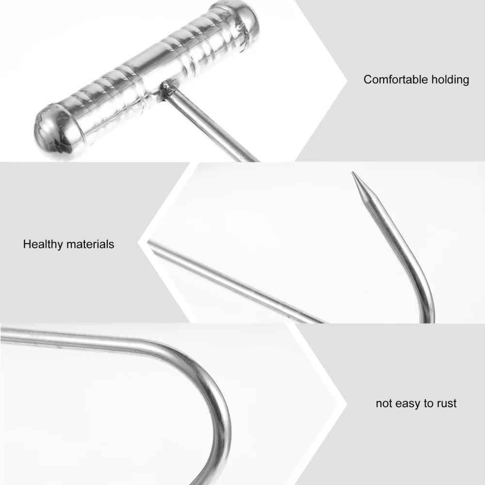 

2 Pcs Stainless Steel Hook Meat Hook T Hook Meat Hanger Meat Hanging Hooks