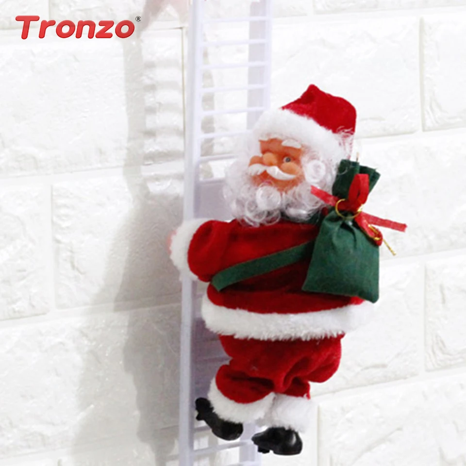 

Тронзо климменде керстман электрическая альпинистская лестница Санта-Клаус кукла игрушка Рождественская елка украшения Рождественский п...