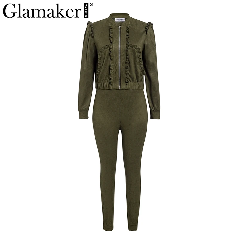 Женский базовый пиджак Glamaker короткое пальто с длинным рукавом и оборками