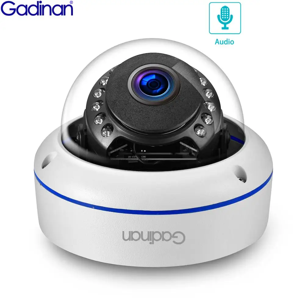 Gadinan H.265 2592X1944P 5MP 3MP IP Камера 48V POE купольная аудио запись на открытом воздухе камера