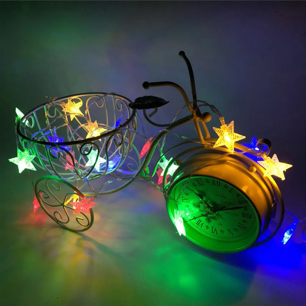 Bzoosio 2 м 10LED кристально чистая звезда сказочная гирлянда подвесная Рождественская
