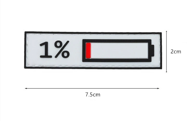 PVC 1 Power display вышивка/ПВХ Патчи волшебные наклейки Боевая голова нарукавник заряд 99% патч 1% значок для одежды рюкзак - Цвет: PVC 1
