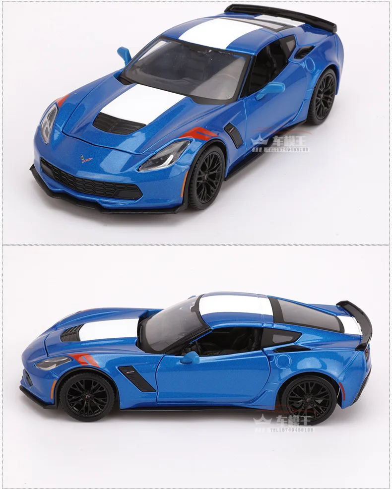 Масштаб 1:24 Chevrolet Corvette Z06 ZL1 имитация литья под давлением металлическая модель автомобиля сплав автомобиль игрушки для мальчиков подарки коллекция Горячая колесо