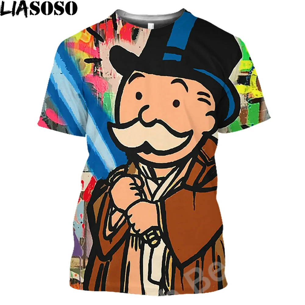 Футболка с рисунком в стиле монополии для мужчин и женщин