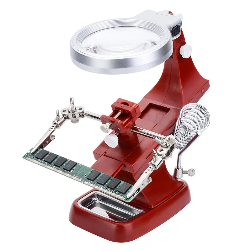 1 Набор увеличитель светодиодный держатель паяльника Регулируемая паяльная