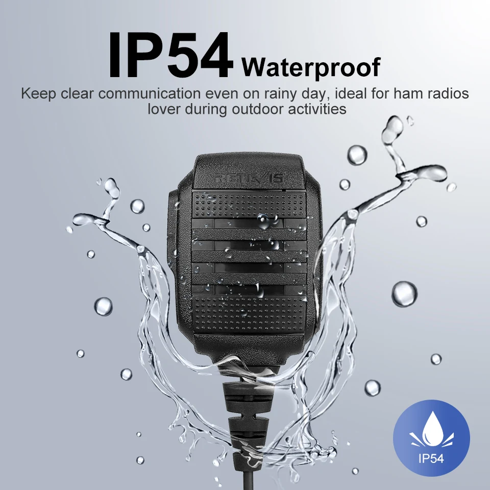 100 pcs Wholesale HK006 IP54 Waterproof Speaker Microphone PTT For Kenwood RETEVIS H777 RT22 RT81 Baofeng UV-5R Walkie Talkie