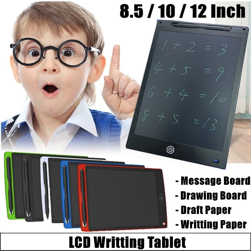 

8.5/12 Inch Erasable Reuseable LCD Writing Tablet Notespad Doodle Board with Colorful Screen Personalized Gift For Children
