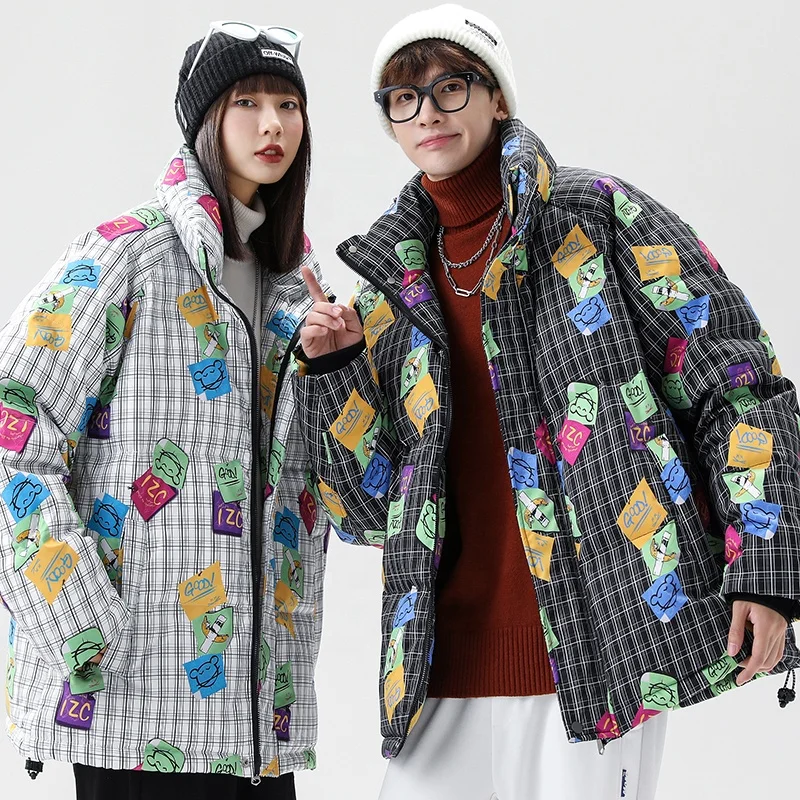 

OEM cheap price wholesale winter coat and jackets printed design long sleeve couples puffer down jackets
