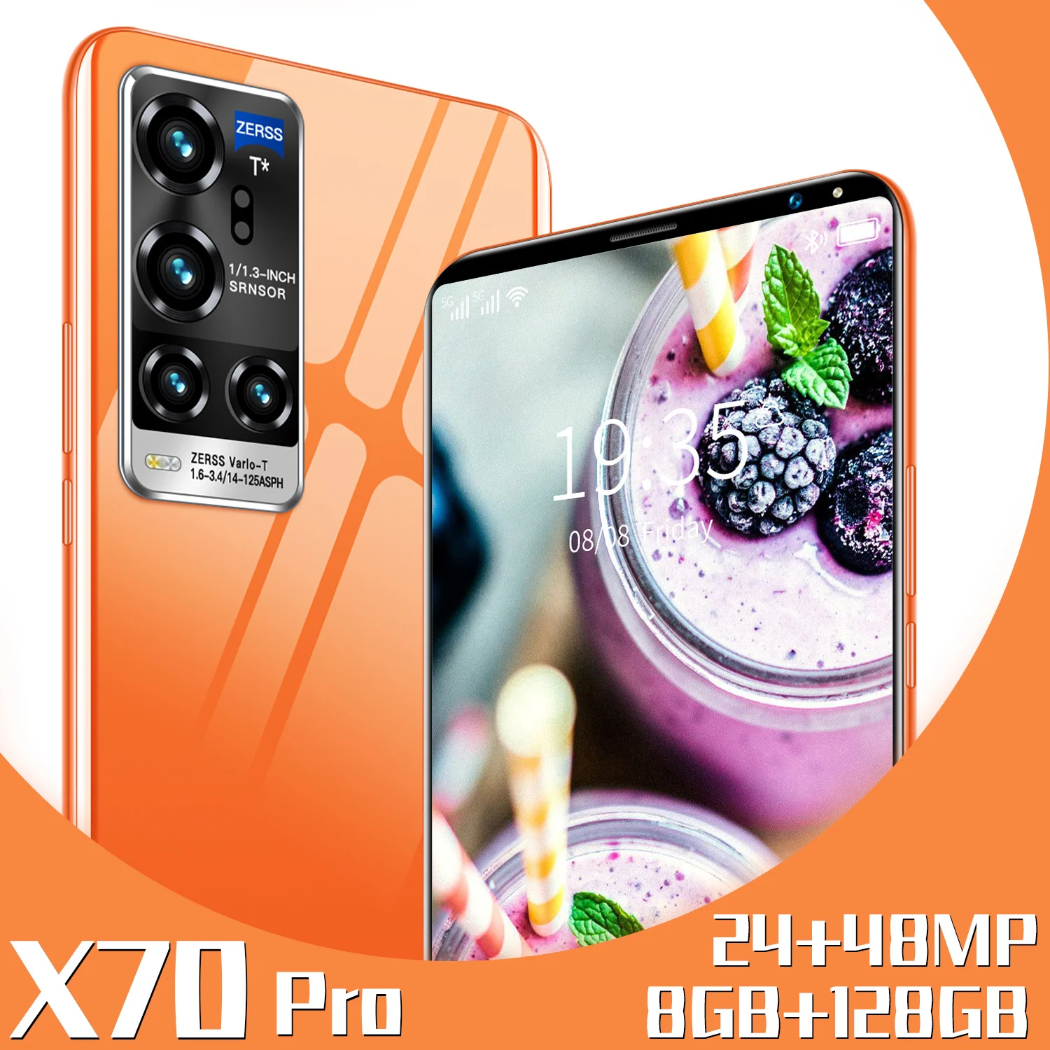 

Global Version X70Pro 5.5inch Smartphone 4800mAh Android 10 Face Unlock Mobilephone 6+128G 10 Core 5G Network Cellphone MTK6595