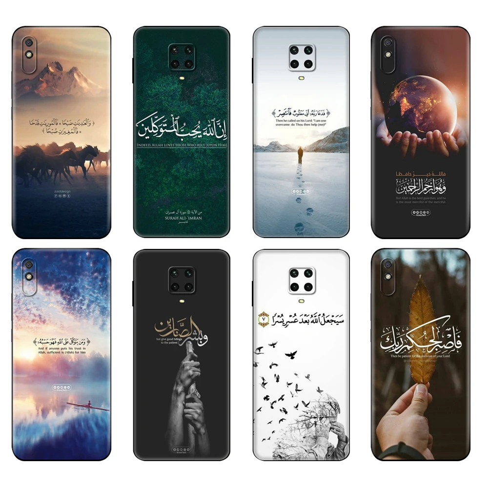 Черный чехол из ТПУ для Xiaomi Redmi 7A 8 8A 9 9A 9C Note 8T Pro T 9S с мусульманским арабским