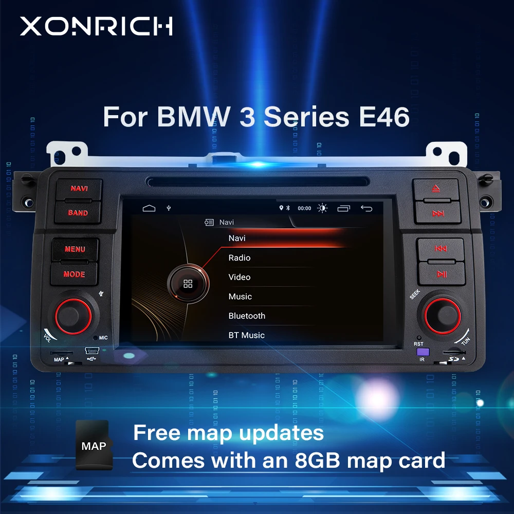 Автомагнитола Xonrich1 Din с GPS навигацией для BMW E46 M3 Rover 75 Coupe 318/320/325/330 DVD мультимедийный