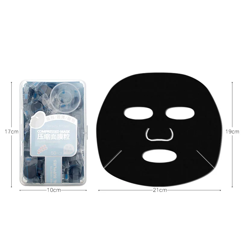50 шт. натуральный бамбуковый уголь маска бумага лица сжатые маски для ухода за