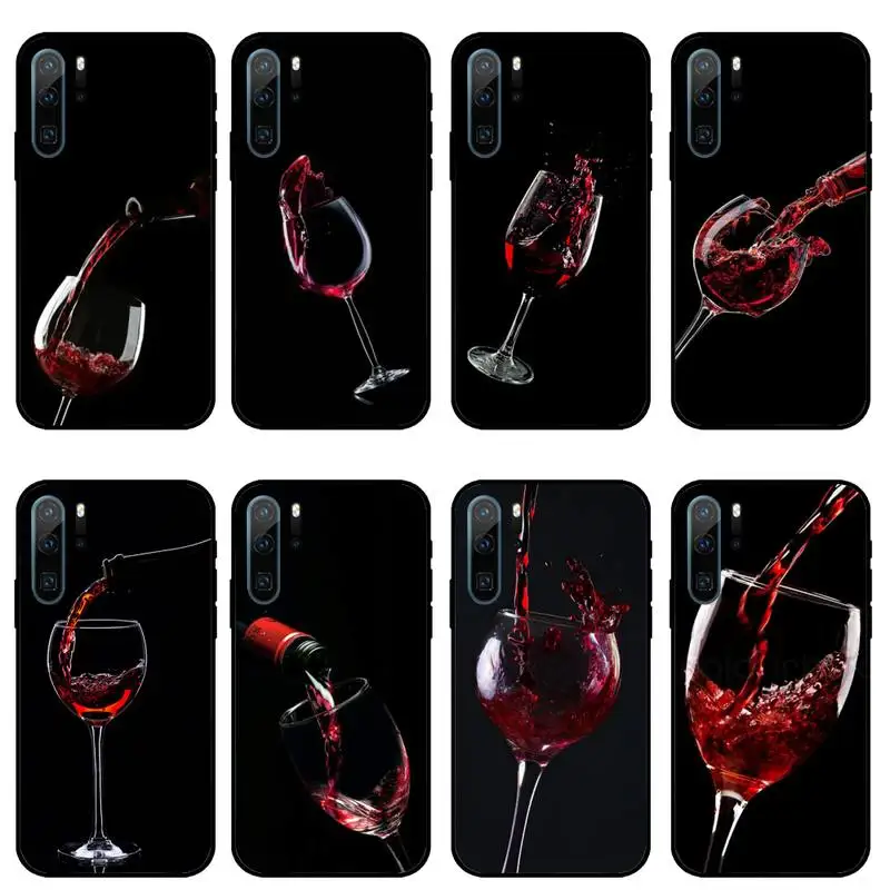 

wine glass Phone Case For Huawei honor Mate P 10 20 30 40 i 9 8 pro x Lite smart 2019 nova 5t