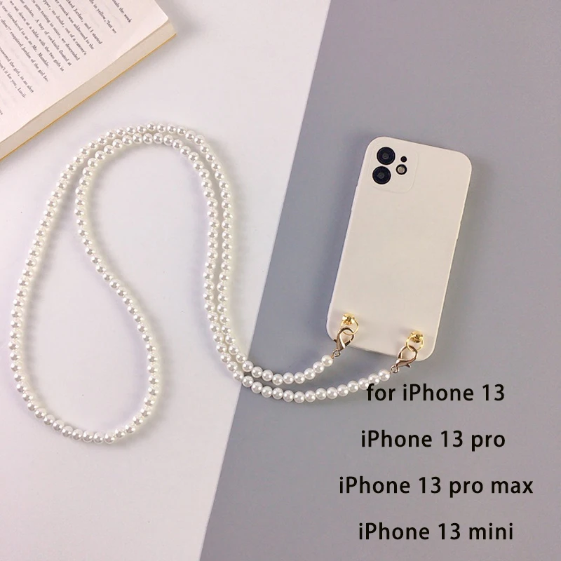 Корейский Роскошный чехол для телефона с цепочкой iPhone 11 12 13 Pro Max ремешок через
