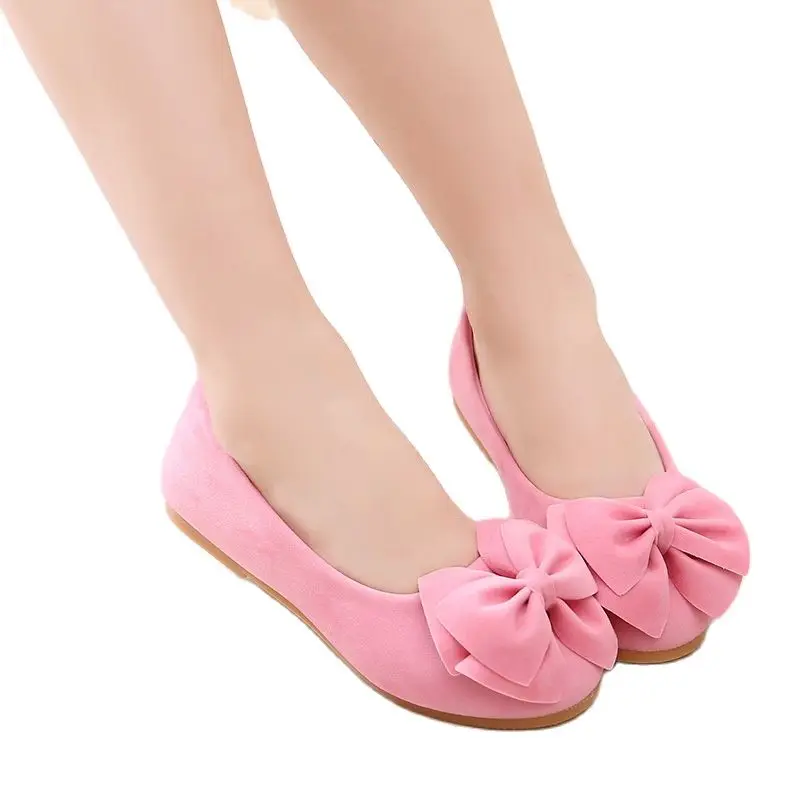 Детская кожаная обувь принцессы с бантом для маленьких девочек милая детская