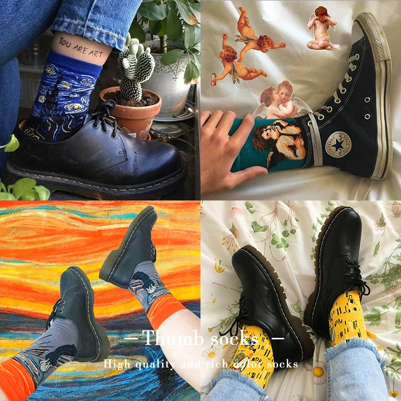 Men Happy Cotton Socks Transportation Design Crew Socks Bicycle Motorcycle Car Helicopter Embroidery Male Socks Skateboard Socks