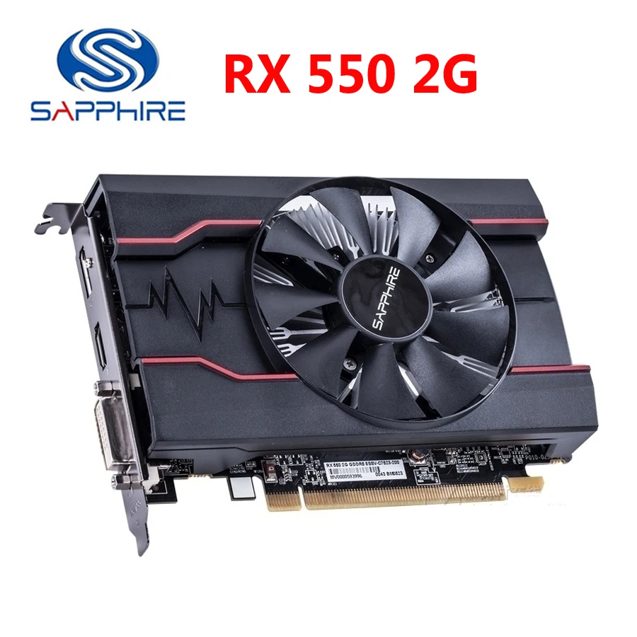 Видеокарта SAPPHIRE RX550 2 ГБ GDDR5 графические карты для AMD RX 500 серии 550 2G D5 Radeon 2GB HDMI DVI